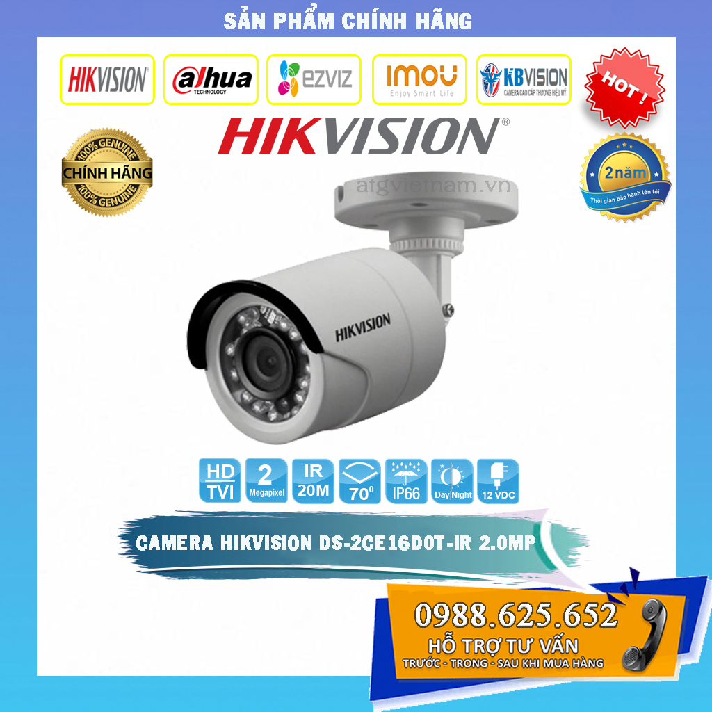[Giá sỉ] Camera ngoài trời Hikvision DS-2CE16D0T-IR Full HD 1080P - HÀNG CHÍNH HÃNG