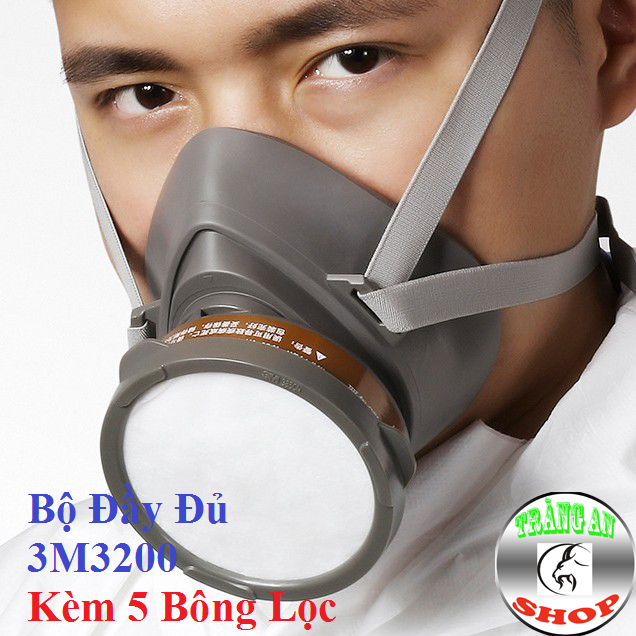 Khẩu trang phòng độc tròn 3m.3200 thiết kế nhỏ gọn, lọc bụi mịn, hó.a chất
