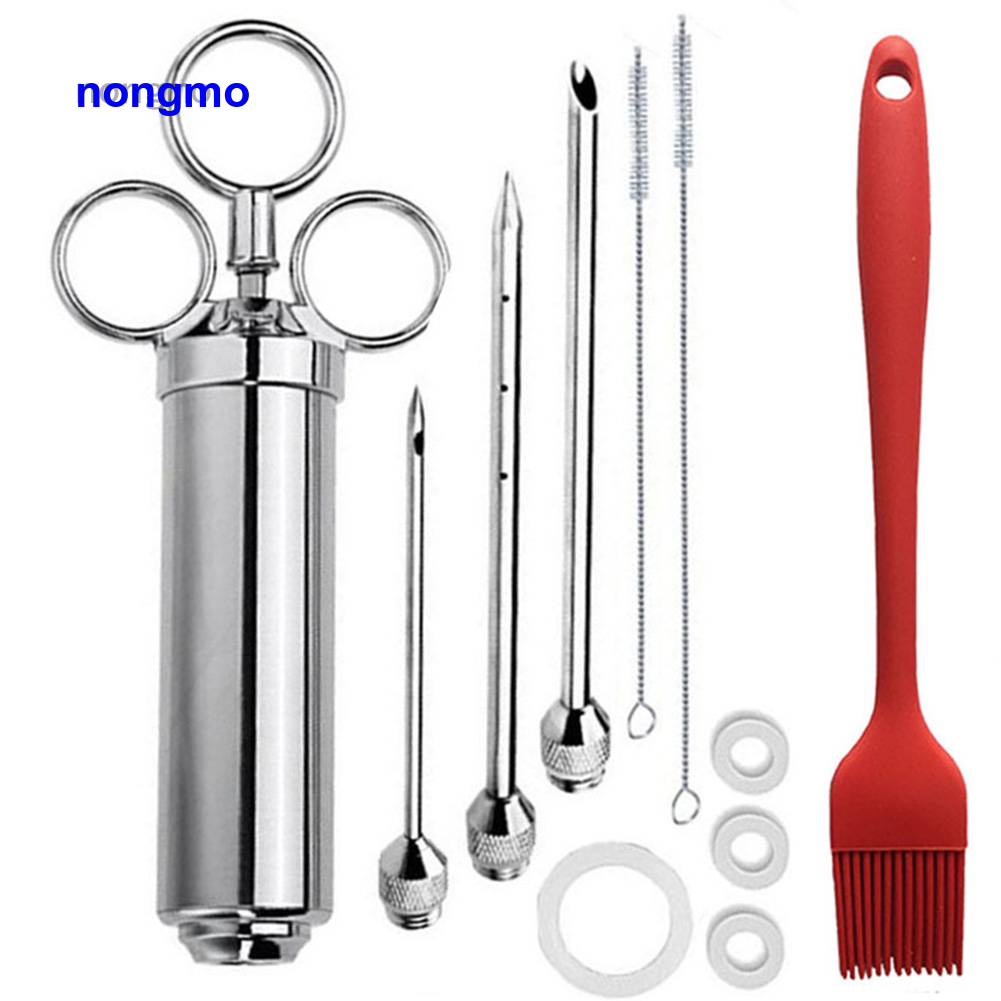 1 bộ/11 cái thịt injector cenow thép không gỉ ướp hương vị thực phẩm syr thịt nướng bộ dụng cụ
