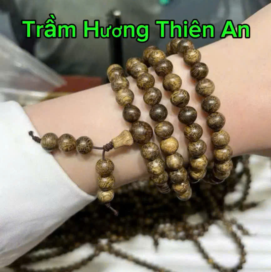  Vòng trầm hương 108 hat vòng tay chuỗi hạt trầm hương chuỗi đeo tay nam nữ phong thuỷ may mắn tài lộc 