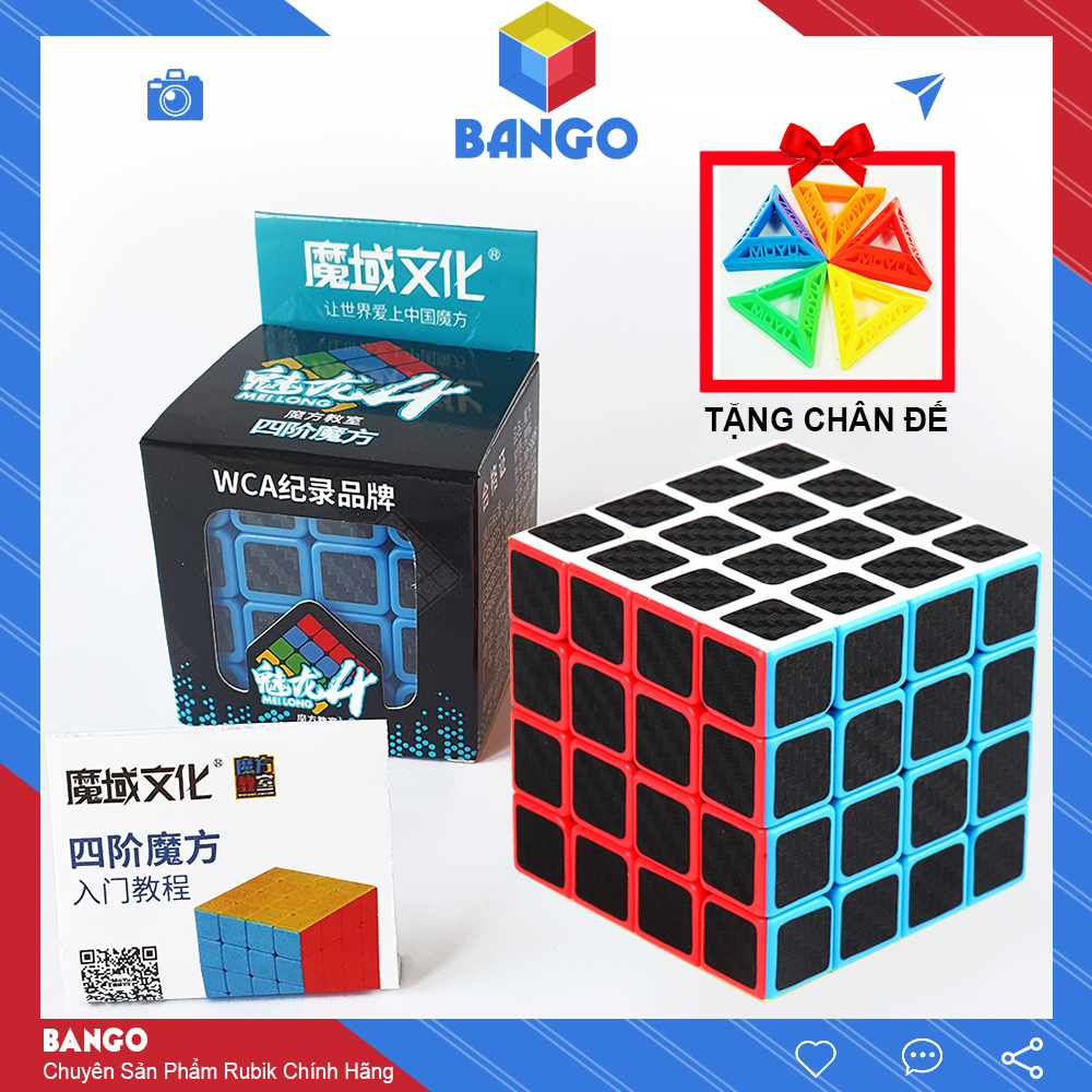 Rubik 4x4 Carbon Moyu Meilong Giá Rẻ Magic Cube Đồ Chơi Thông Minh Rubic BANGO RC04
