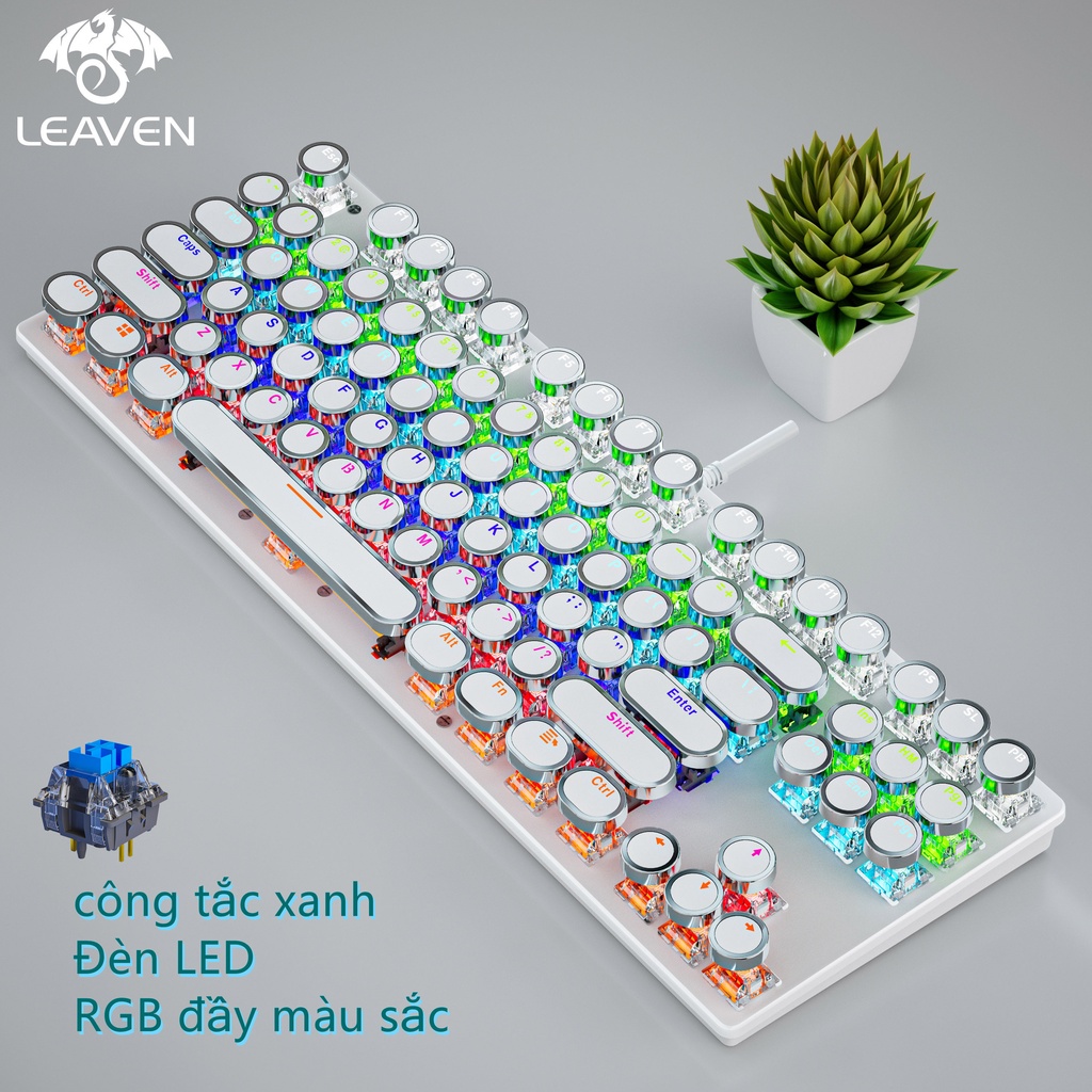 Bàn phím cơ rgb led K550 LEAVEN Giao hàng 24 giờ 87 phím Bàn phím máy tính