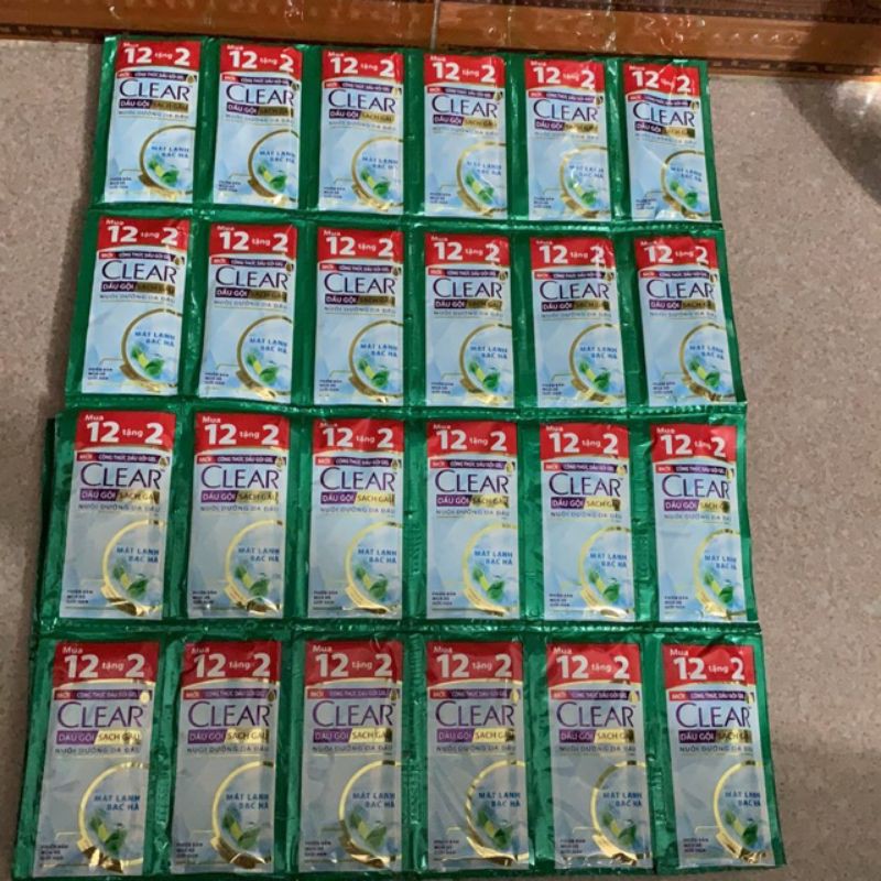Dầu gội Clear bạc hà dây 14 gói