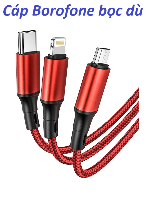 Cáp sạc điện thoại Micro USB Hoco pzx dây thường Borofone dây dù Iphone Lightning dànhdài 1m hàng cao cấp