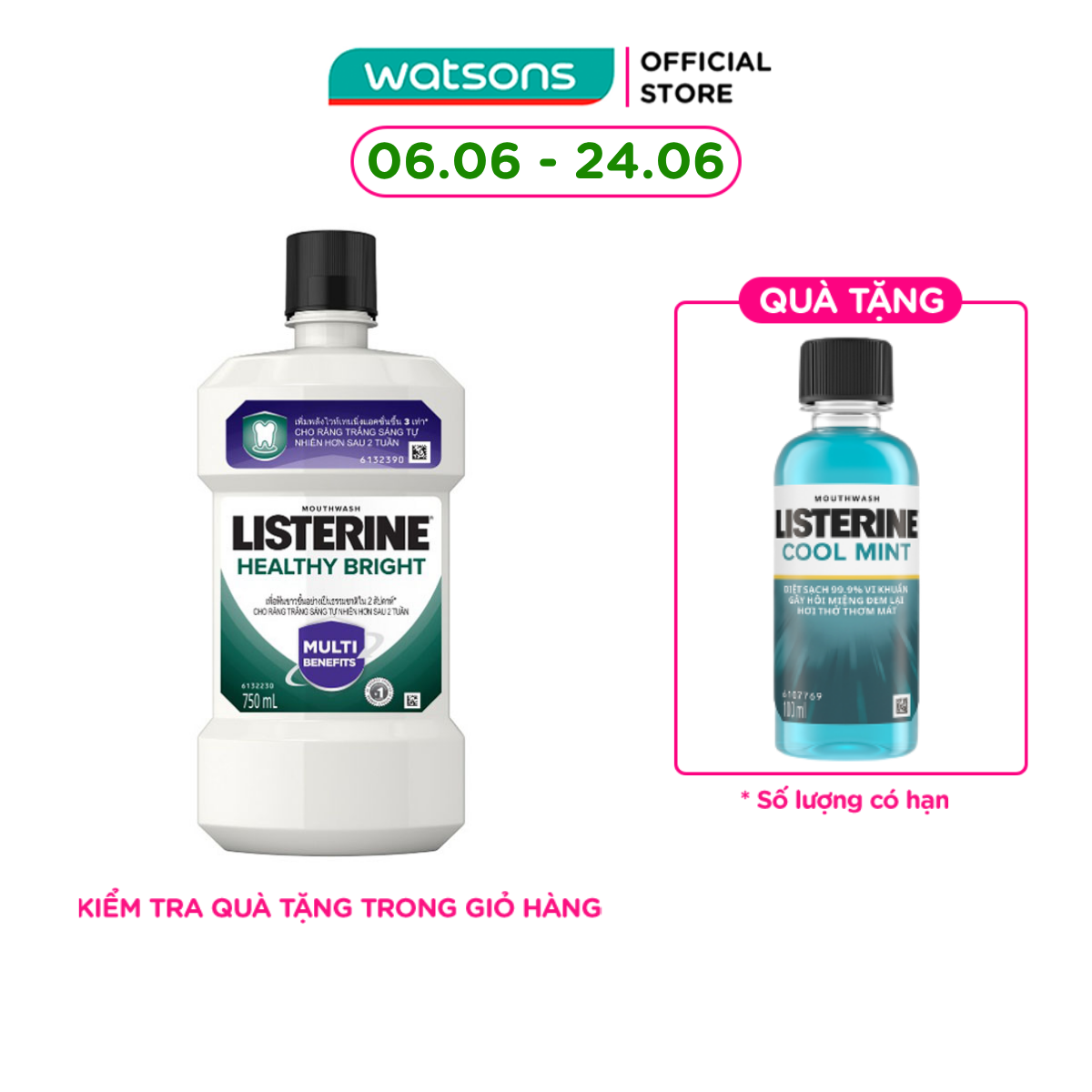 Nước Súc Miệng Làm Trắng Răng Listerine 750ml