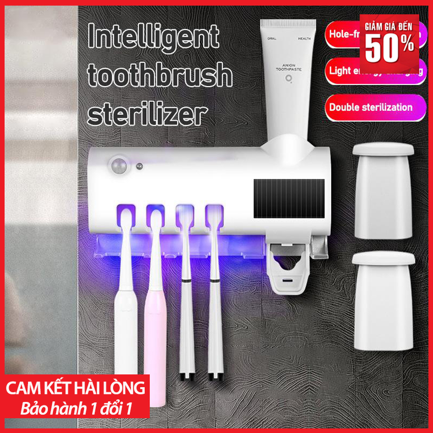 MÁY KHỬ TRÙNG BÀN CHẢI ĐÁNH RĂNG THÔNG MINH; Tự Động Tiệt Trùng Và Làm Sạch Mọi Vi Khuẩn Bám Trên Bàn Chải Đánh Răng; Lấy Kem Đánh Răng Tiện Lợi; GÍA ƯU ĐÃI; BH 6 THÁNG