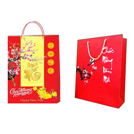 10 cái túi giấy in CHÚC MỪNG NĂM MỚI LOẠI ĐẸP 31 x 42 x 13 (số 1)
