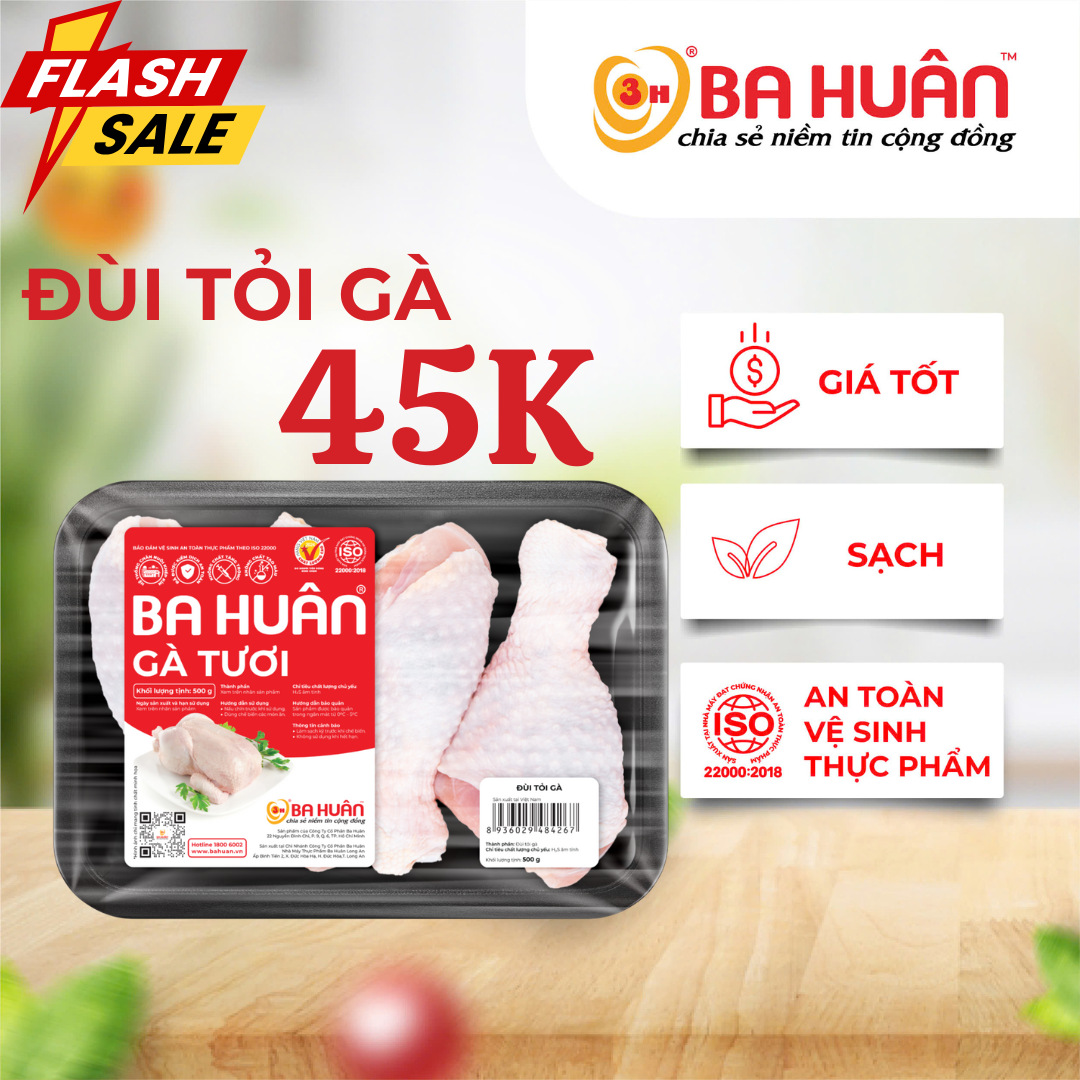 SỐC SALE 45K - [Giao HCM] Đùi tỏi gà tươi sạch mỗi ngày Ba Huân - Vỉ 500g - Date 19/4 - Thịt gà tươi