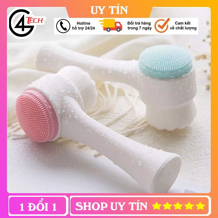( RẺ VÔ ĐỊCH ) MÁY RỬA MẶT MASSAGE 2 ĐẦU 3D SILICON MỀM MẠI HÀN QUỐC - CỌ RỬA MẶT 2 ĐẦU VỪA RỬA MẶT VỪA TẨY TẾ BÀO CHẾT - CỌ RỬA MẶT + TẨY DA CHẾT - CỌ RỬA