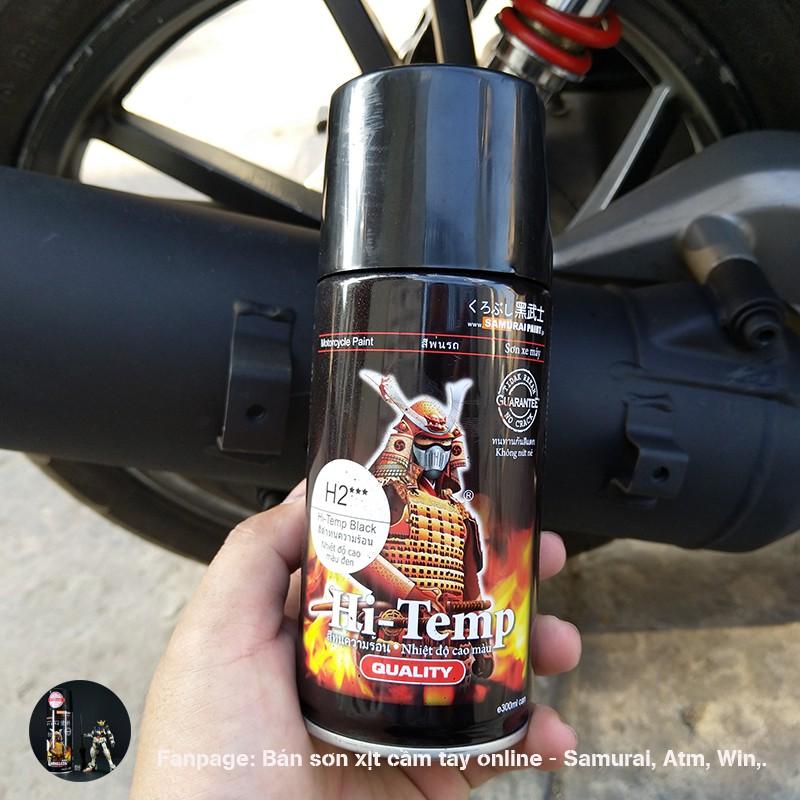 Sơn xịt Samurai chịu nhiệt H2 Màu đen