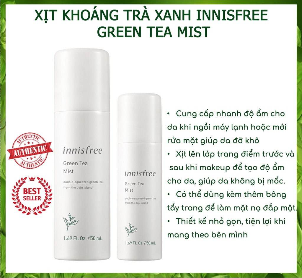 Xịt Khoáng Dưỡng ẩm Trà Xanh Innisfree Green Tea Mist