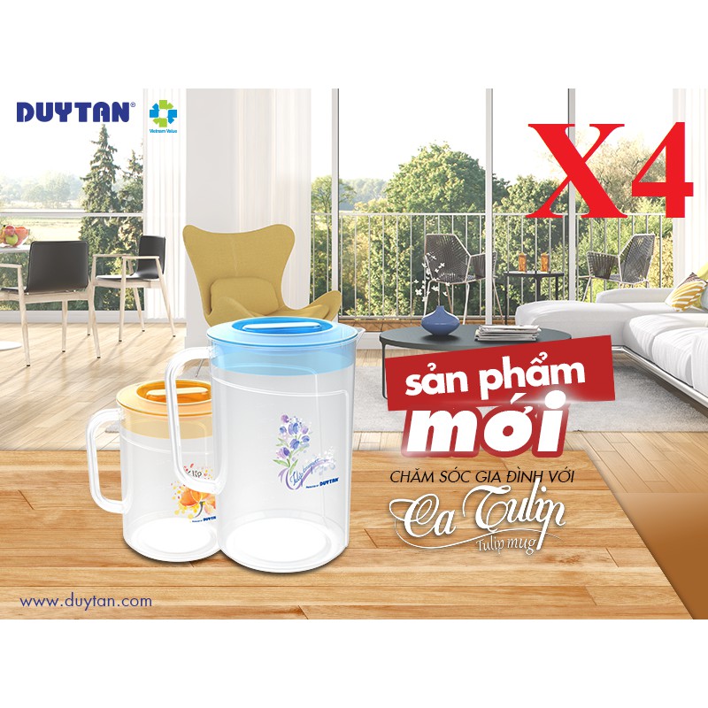 Combo 4 ca tulip nhựa duy tân 1 lít/ 1.5 lít/ 2 lít/ 2.5 lít