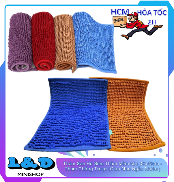 Thảm san hô siêu thấm mềm mịn 30x45cm - thảm chống trượt