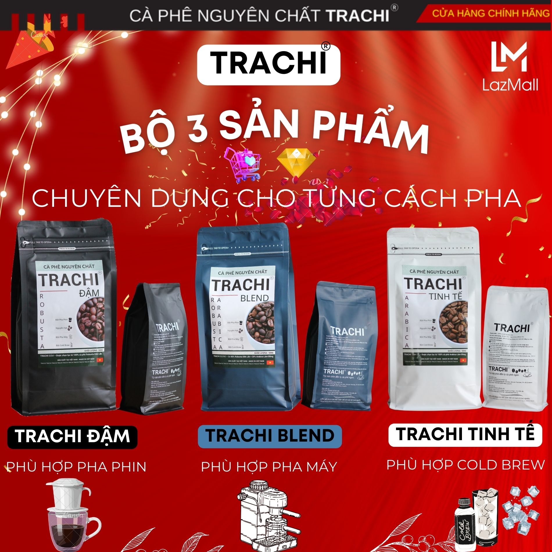   ưu đãi mới  1kg cà phê nguyên chất TRACHI tùy chọn đậm tinh tế blend xay pha phin  nguyên hạt xay bột pha máy  pha cold brew đậm đà hậu ngọt từ Buôn Ma Thuột và Cầu Đất 