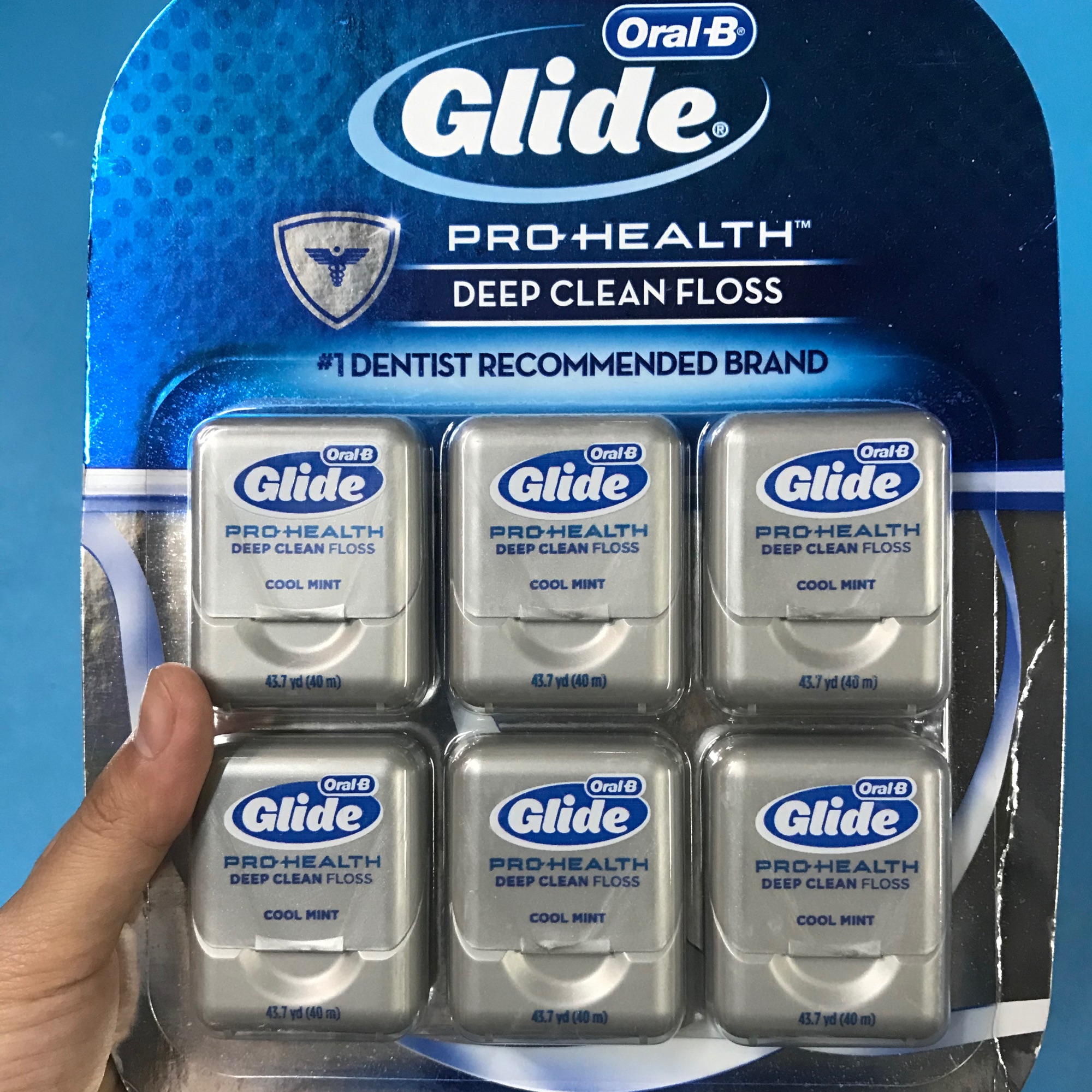 [HCM]Chỉ nha khoa Oral-B Glide Pro-Health Deep Clean Floss - Cool Mint - vỉ 6 hộp