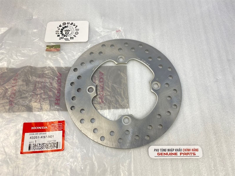 Đĩa thắng sau vario 160, click 160, pcx 150, pcx 160 chính hãng honda indo, đĩa phanh 43251k97n01