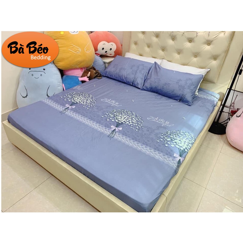 Ga Giường đai thun Gồm 3 màu, Ga Giường Ngọc Lan, Ga Giường Cỏ May, Ga giường Lavender Bộ Sưu Tập Ga Gối Hoa Đẹp bà béo Bedding