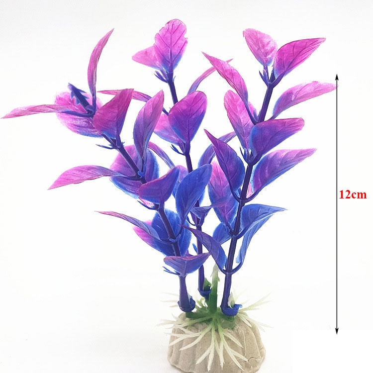 Trang trí bể cá, hồ cá Mô hình cây rong nhựa nhiều màu sắc cao 12 cm TS43 - 5