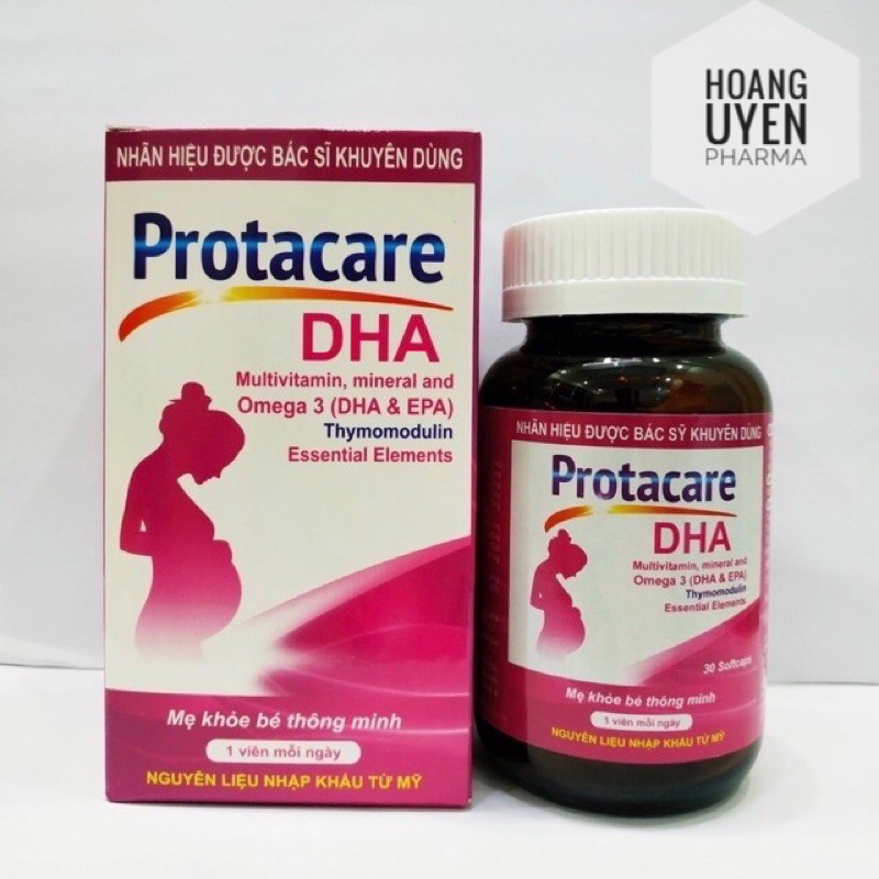 Viên uống bổ sung vitamin cho phu nữ mang thai Protacare DHA - Chai 30 viên