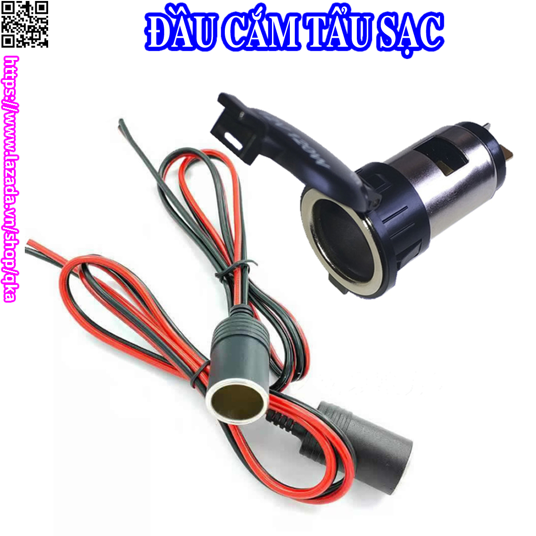Đầu cắm tẩu sạc 12V đuôi cái trên ô tô xe máy