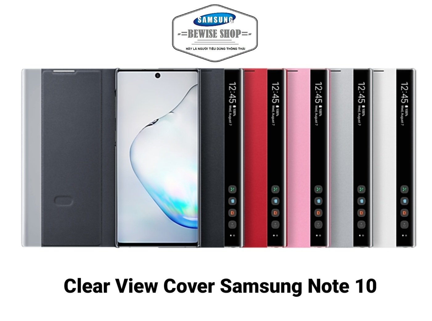 Bao da clear view samsung galaxy note 10 ef-zn970 - hàng chính hãng nguyên seal