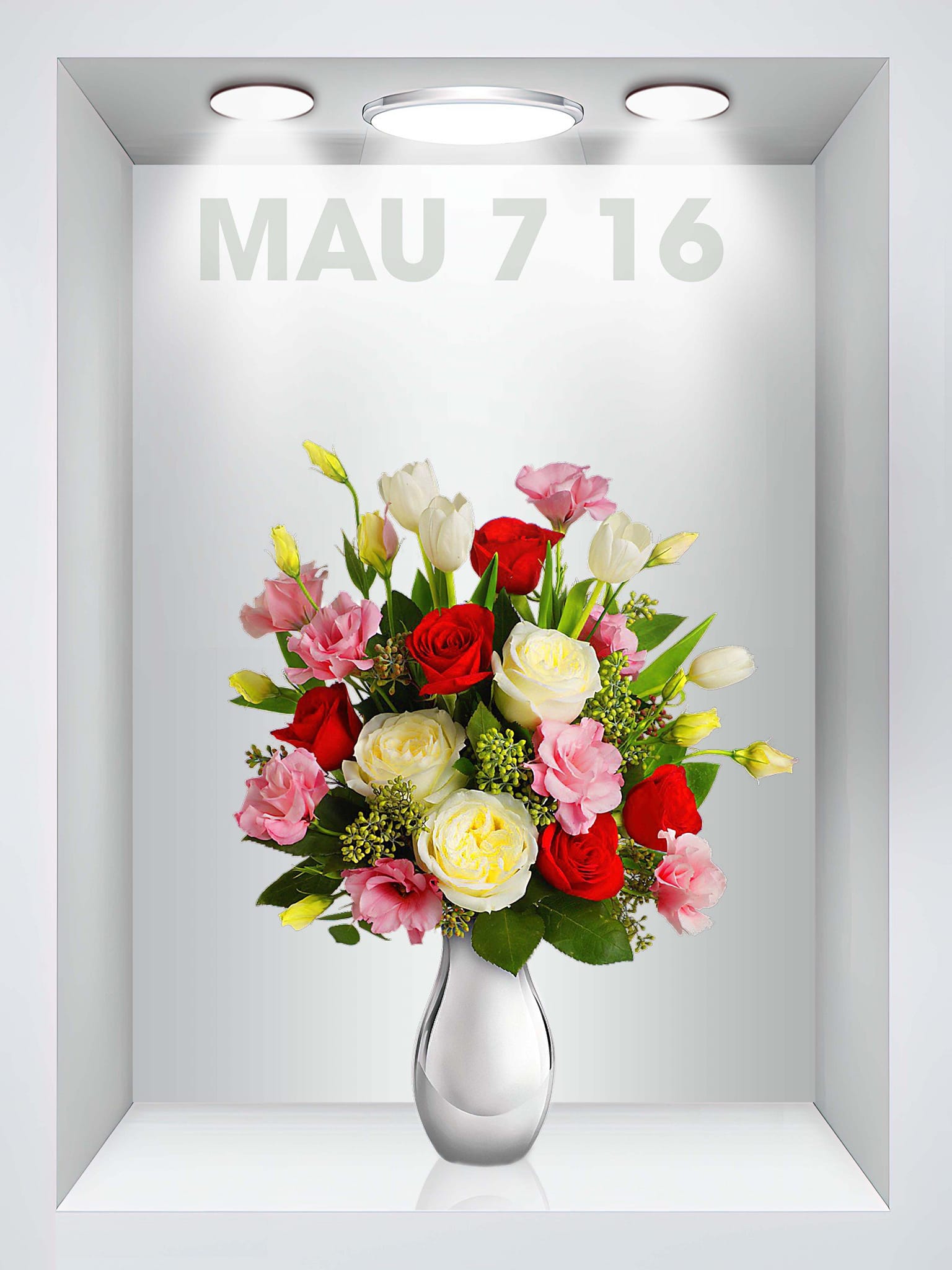 Tranh Dán Tường 3D Decal Dán Tường Mẫu Bình Hoa Cánh Cửa