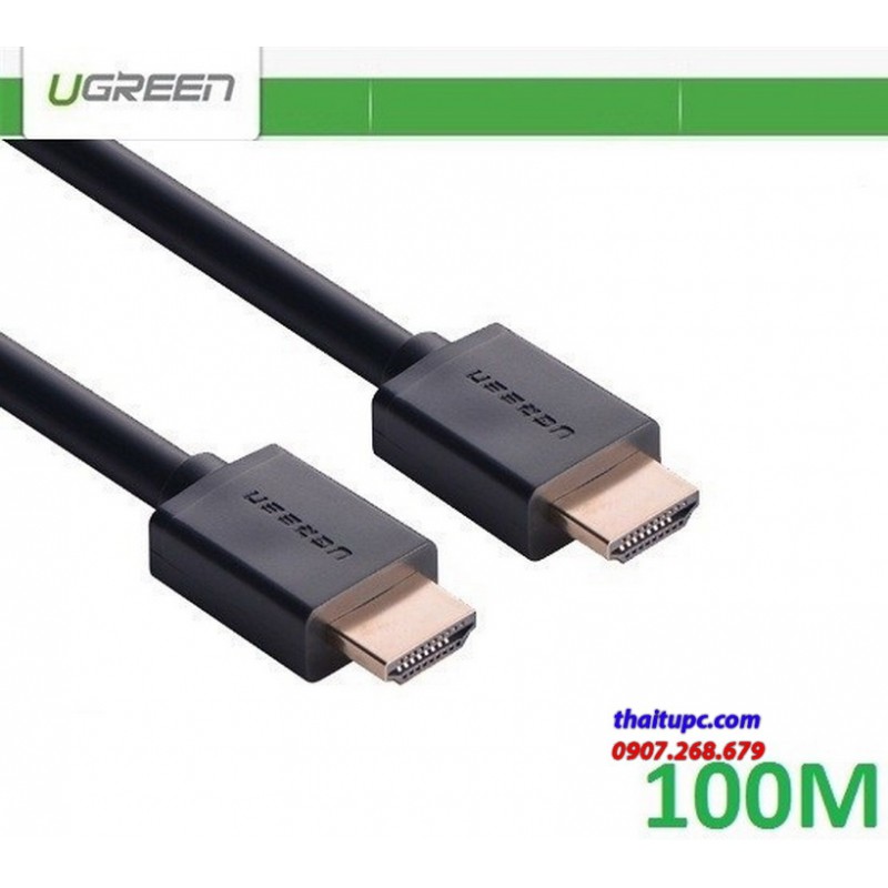 Cáp hdmi 1.4 100m cao cấp ugreen 50410 hỗ trợ ethernet, 4k, 2k có chip khuếch đại
