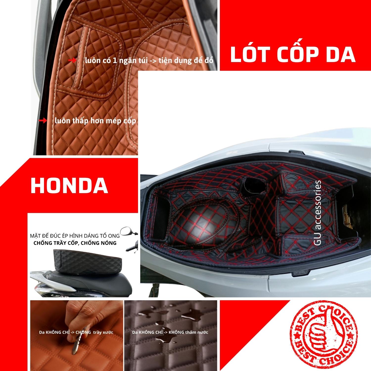 Lót cốp xe máy HONDA PCX 125 150 PCX 160 PCX HYBRID chất liệu da cao cấp cách nhiệt thiết kế có túi tiện dụng phong cách hiện đại sang trọng GU