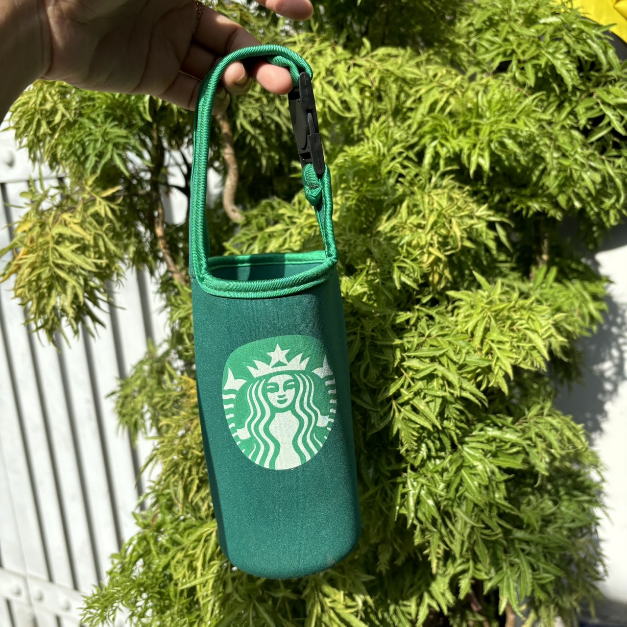 Túi đựng bình giữ nhiệt starbuck sợi vải co giãn sợi dây treo