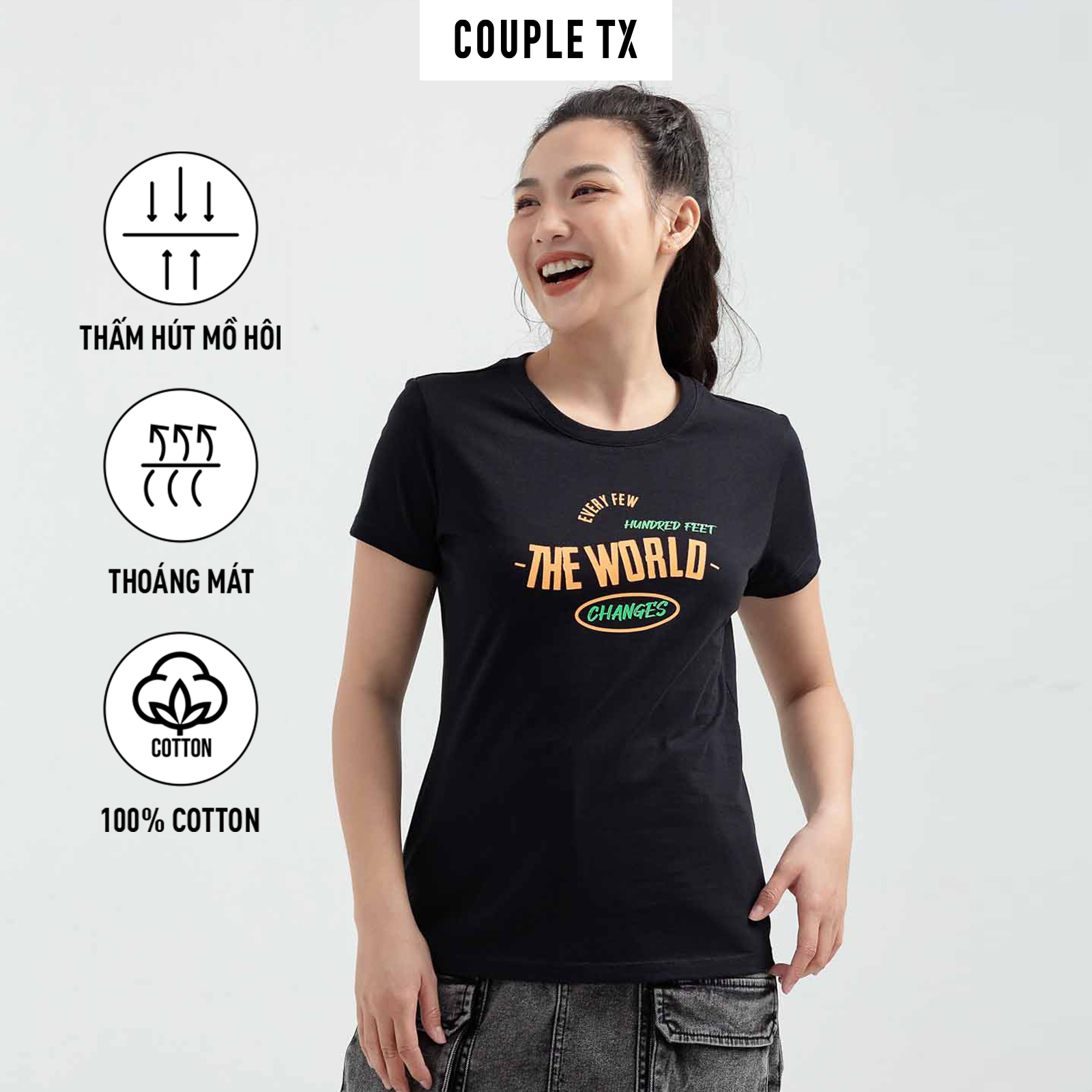Couple tx - áo thun nữ slim in the world wts 2205