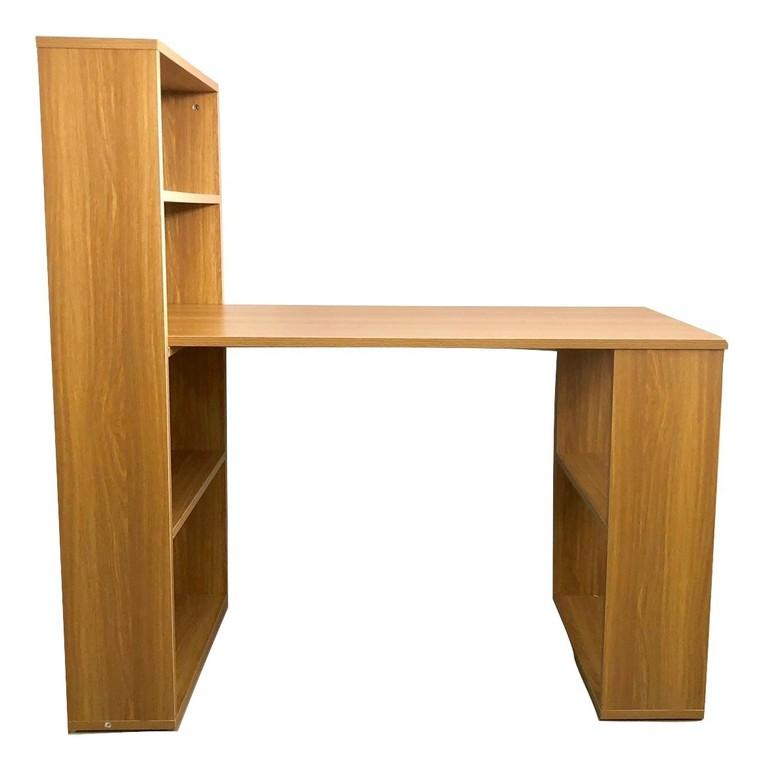 Bàn làm việc, bàn học đa năng kết hợp kệ sách Dài 120 cm x  Rộng 57 cm x cao 75/120 cm, MFC dày 18 mm Màu Sồi