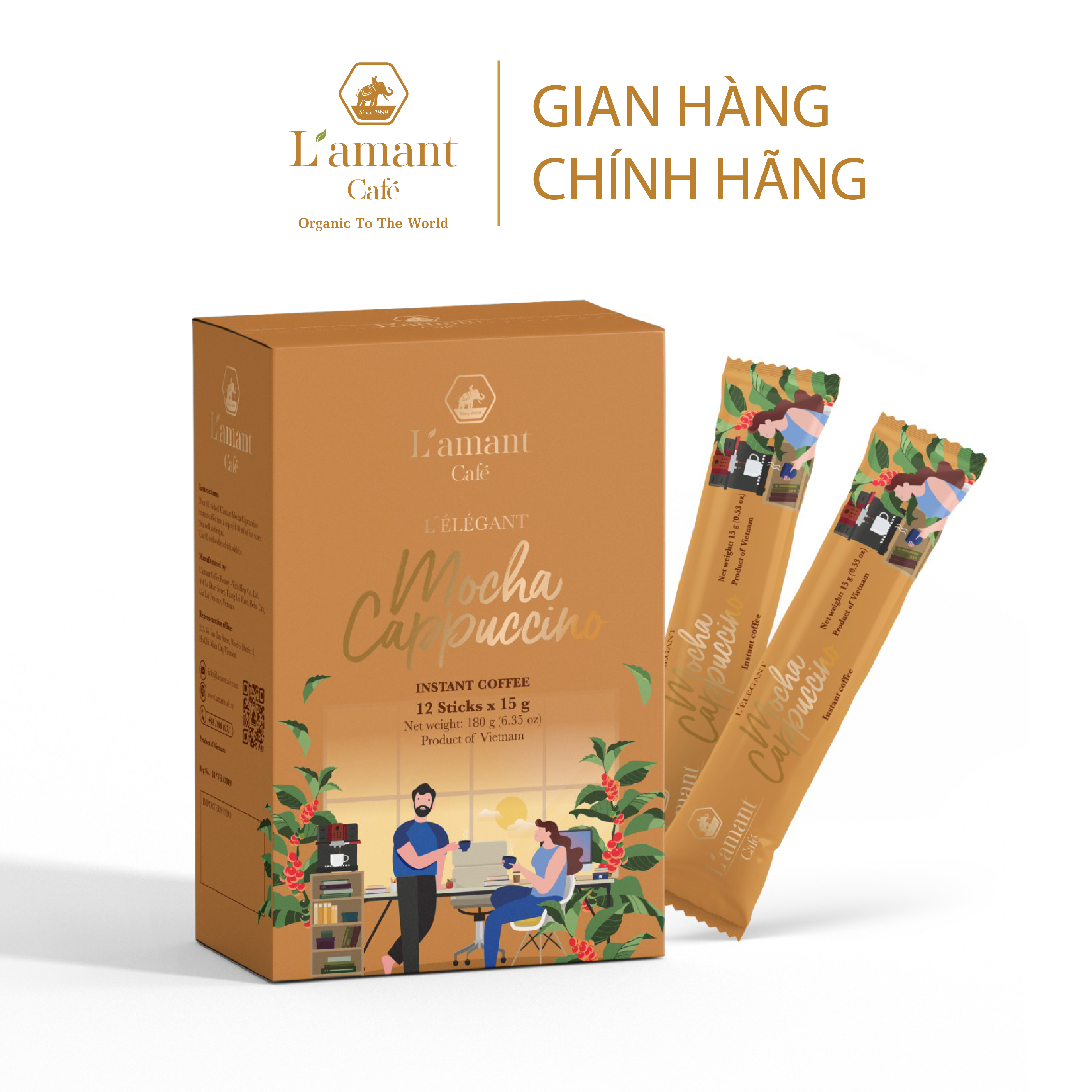 Cà phê hòa tan vị socola L’amant Mocha Cappuccino - L’amant Mocha Cappuccino Instant Coffee