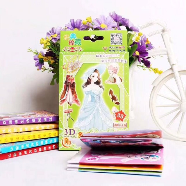 Sỉ 10 Quyển hình dán thay váy thời trang cho bé