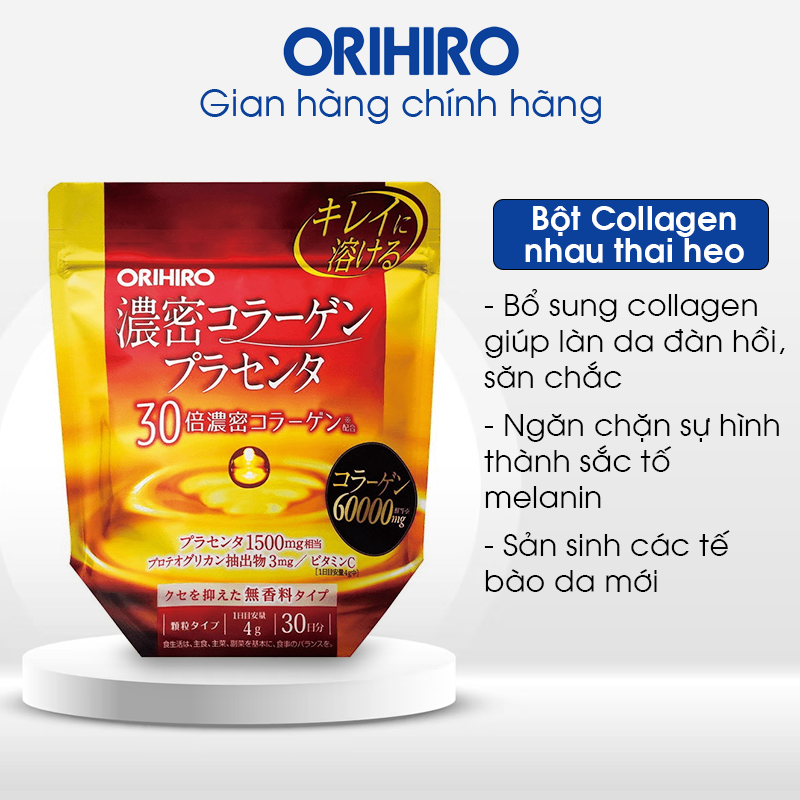 Bột Collagen nh u thai heo Orihiro 60000mg 1 gói