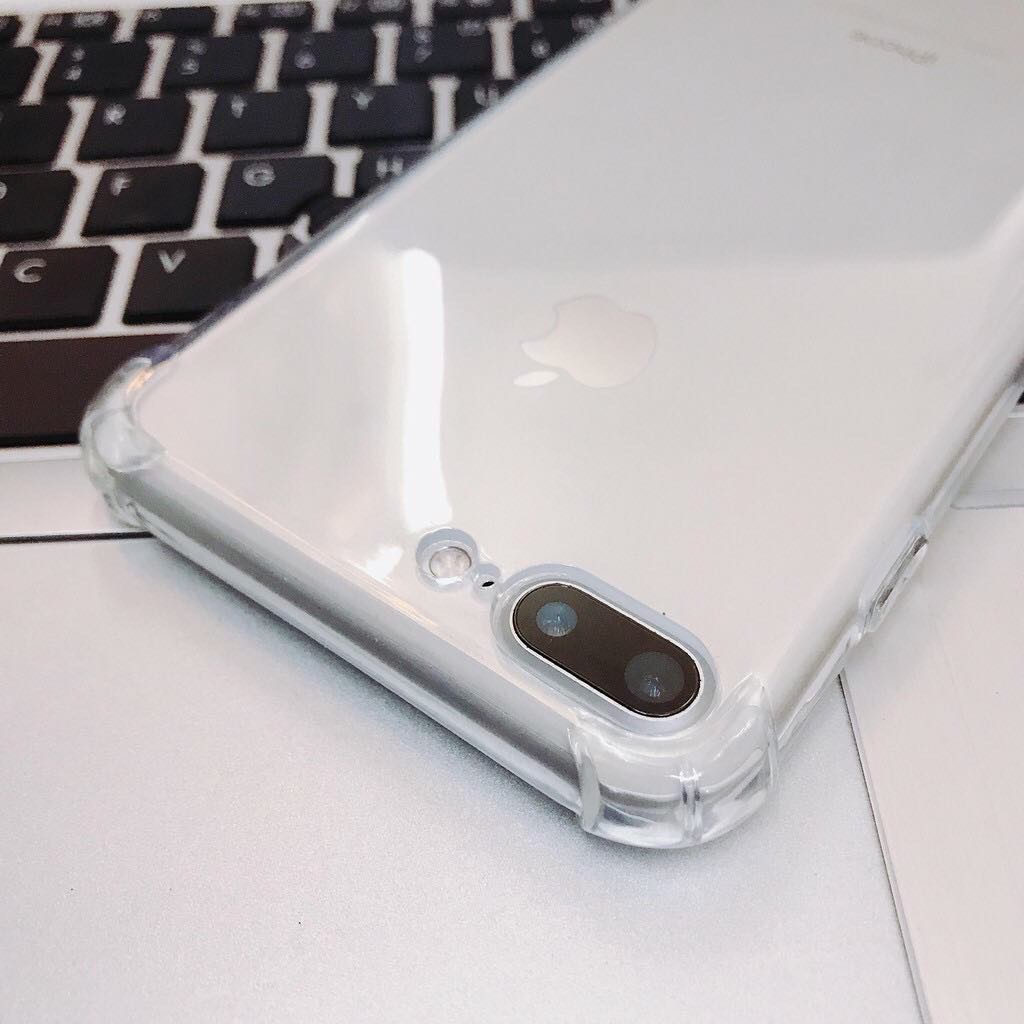 Ốp lưng điện thoại cho iPhone full mã Silicon dẻo trong suốt chống sốc 4 góc