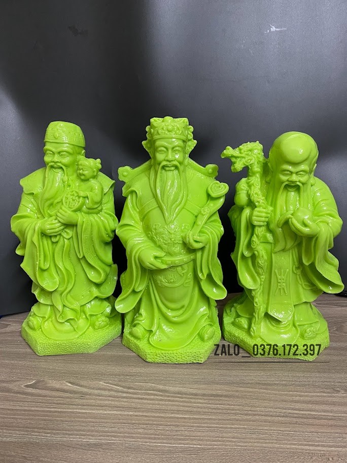 Tượng Tam Đa Phúc Lộc Thọ đá đúc size lớn cao 30cm