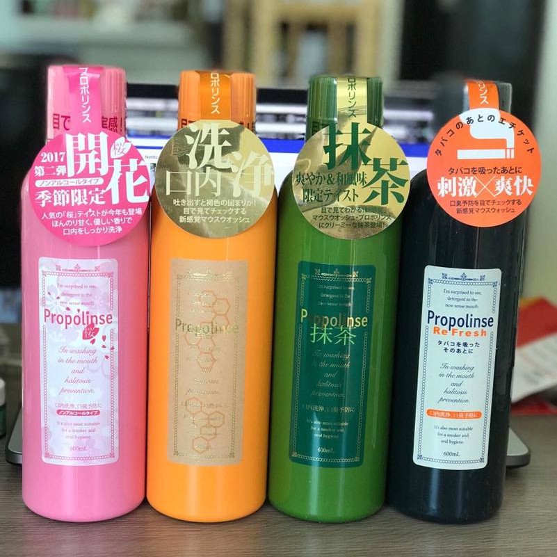 Đủ màu - nước súc miệng trắng răng sạch mảng bám propolinse nhật bản - nước xúc miệng nhật bản 600ml