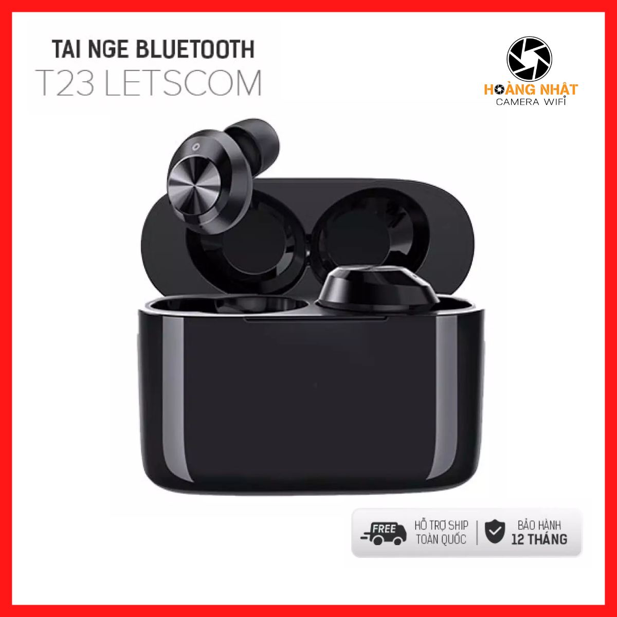 Tai nghe bluetooth không dây LETSCOM T23 Pin Trâu - Điều khiển cảm ứng - Nghe liên tục tới 5 giờ - Âm thanh nổi HD - Bảo hành chính hãng 12 tháng - 7 ngày lỗi kỹ thuật đổi mới sản phẩm