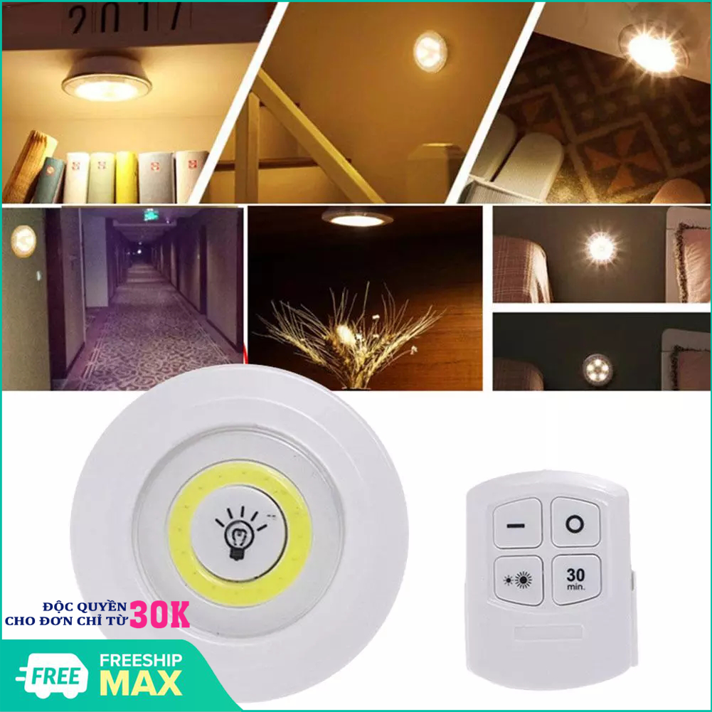 Bộ 3 đèn LED dán tường có điều khiển từ xa tiện lợi, Bộ 3 Đèn LED Mini Gắn bếp, hành lang,phòng tắm, phòng ngủ, phòng khách, trong xe hơi