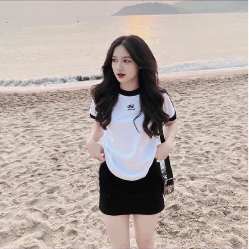 Áo phông Nam Nữ - Áo phông Babytee sọc vai chất liệu cotton co giãn 4 chiều HN32P4 BHf