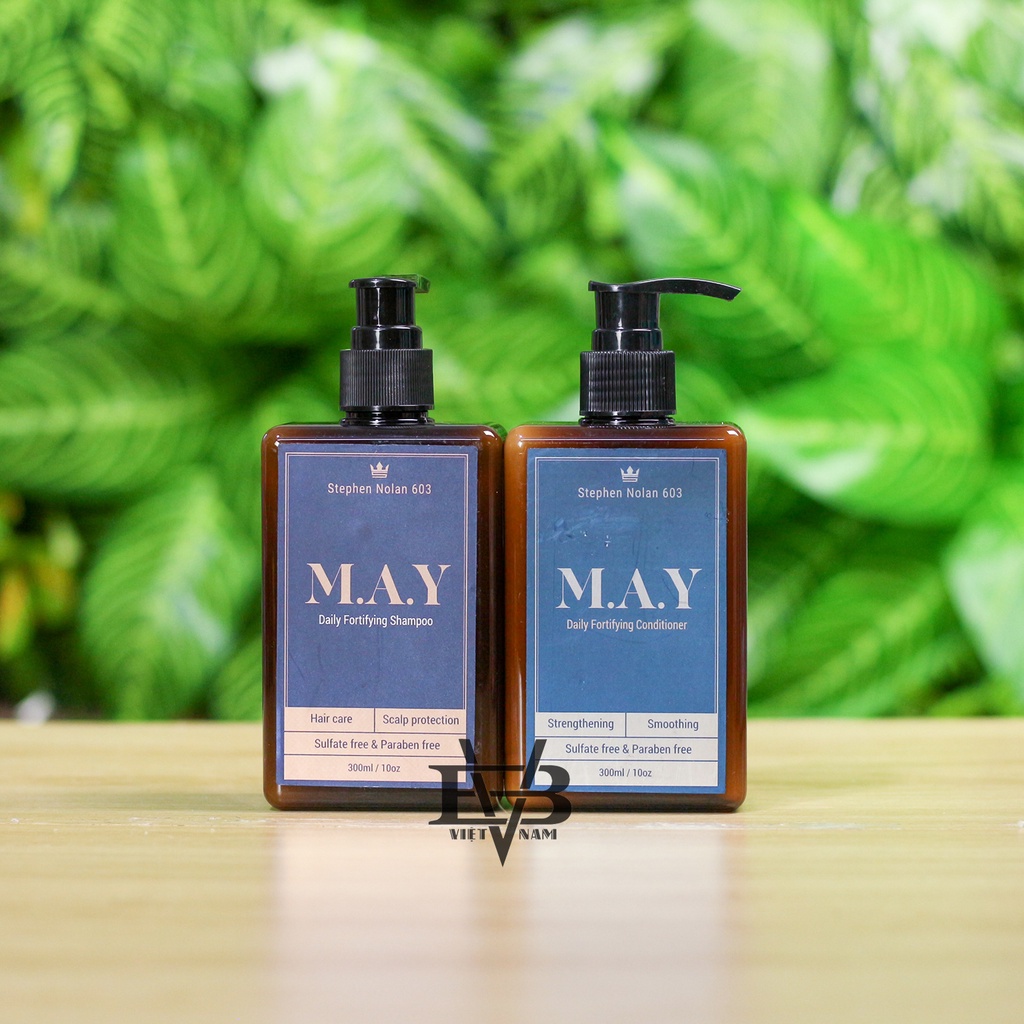 Combo dầu gội đầu nam daily shampoo m.a.y + dầu xả daily conditioner may – loại 300ml | hãng stephen nolan 603