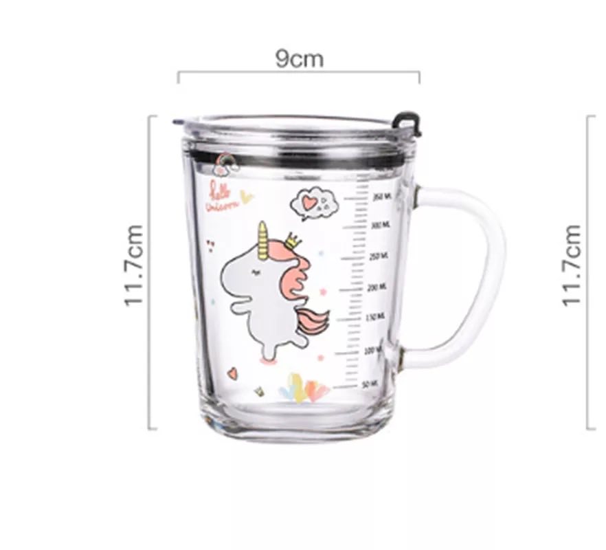 [HCM]Cốc ly ca chia vạch thủy tinh có nắp chịu nhiệt pha sữa cho em bé uống cà phê ống hút làm quà tặng ML SG-CV016
