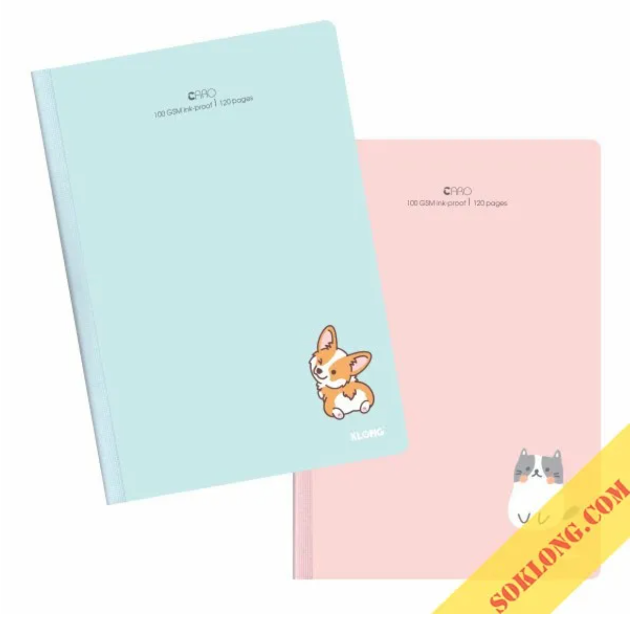 Vở may dán gáy ruột caro B5 120 trang bìa màu pastel hiện đại sổ Klong  MS835-VPPKLONG