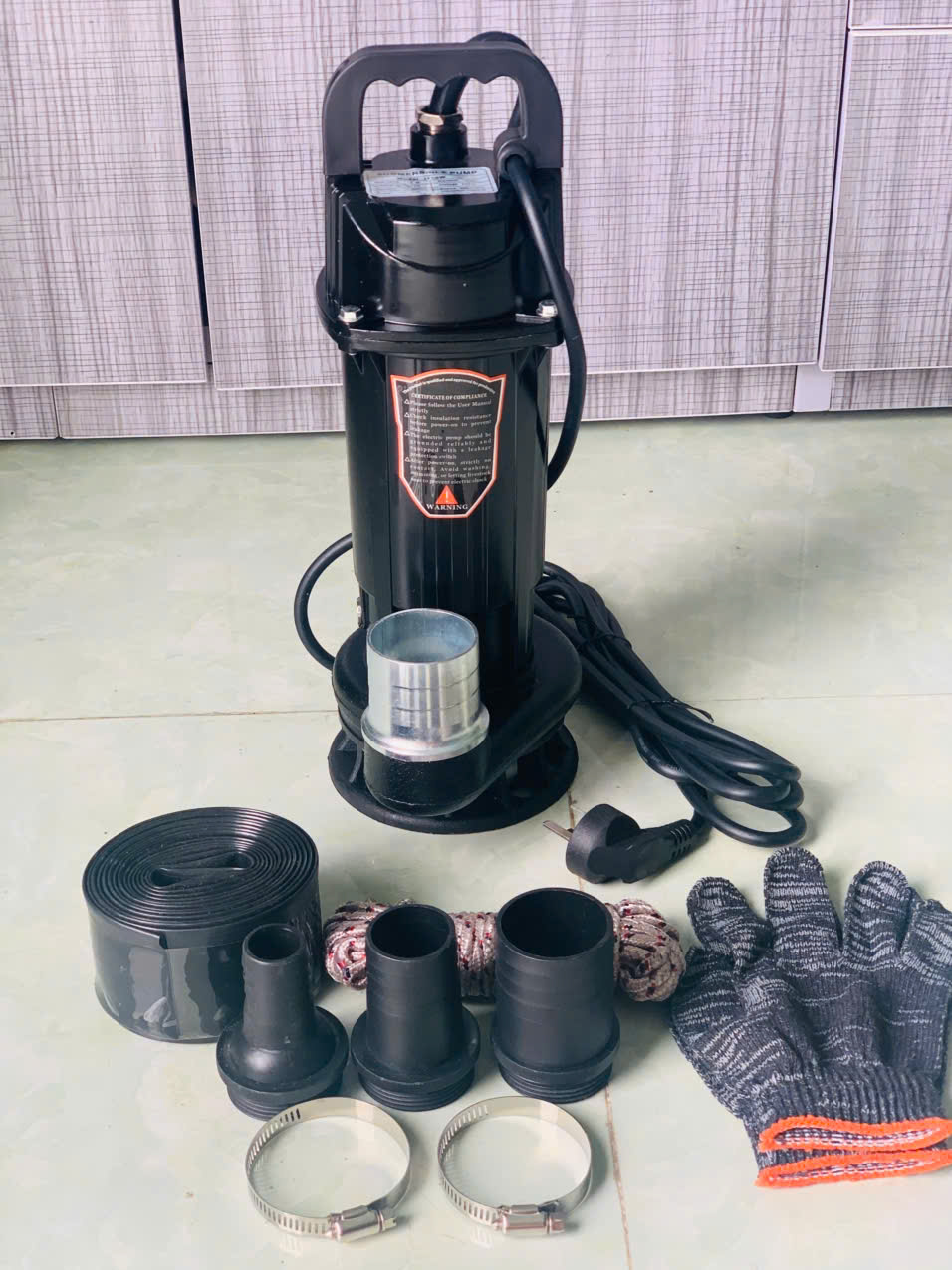   Cánh cắt rác  Máy bơm nước thả chìm 1100W 1.5HP| máy bơm tõm cắt rác dây đồng.Bảo hành 6 tháng 
