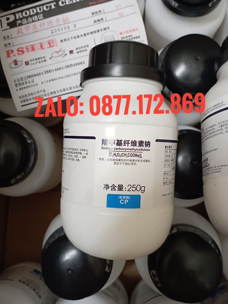 Hóa chất Sodium Carboxymethyl Cellulose CMC Xilong lọ 250g Natri Carboxymethyl Cellulose Sodium