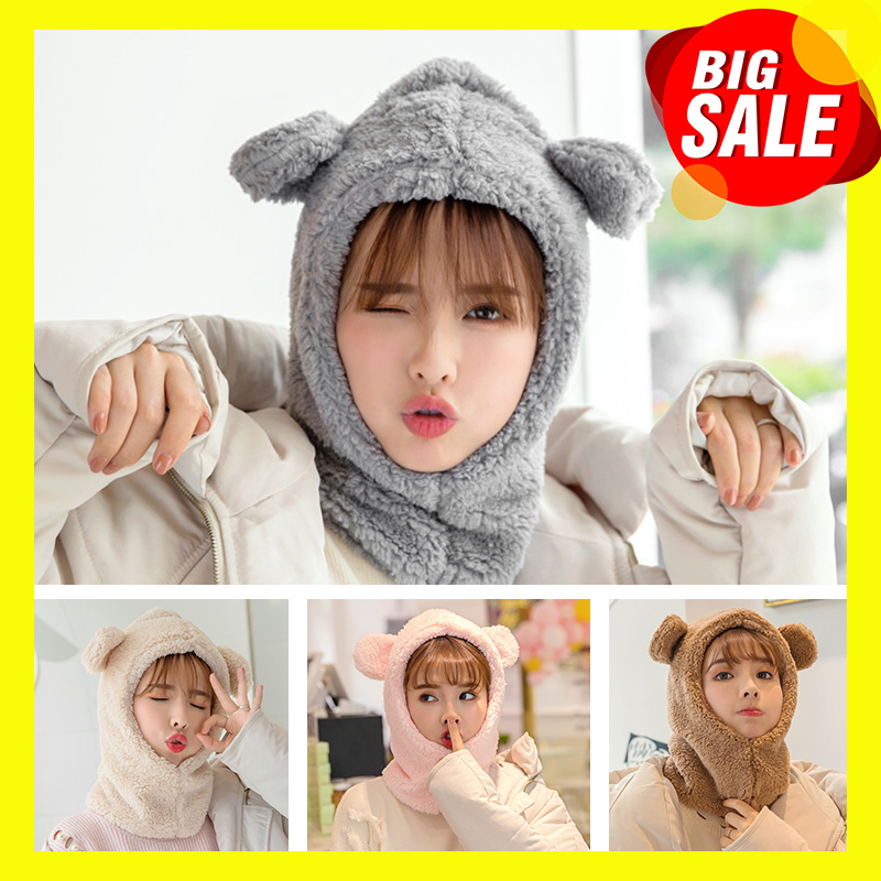 Mũ len nữ liền khăn cổ siêu ấm phong cách Hàn Quốc, Mũ len, Mũ len nữ, Mũ len đẹp, Mũ len hàn quốc, Mũ len nữ hàn quốc, Nón len, Nón len tai gấu, Non len dep, Nón len nữ, Nón len nữ giá rẻ - mũ len lông cừu