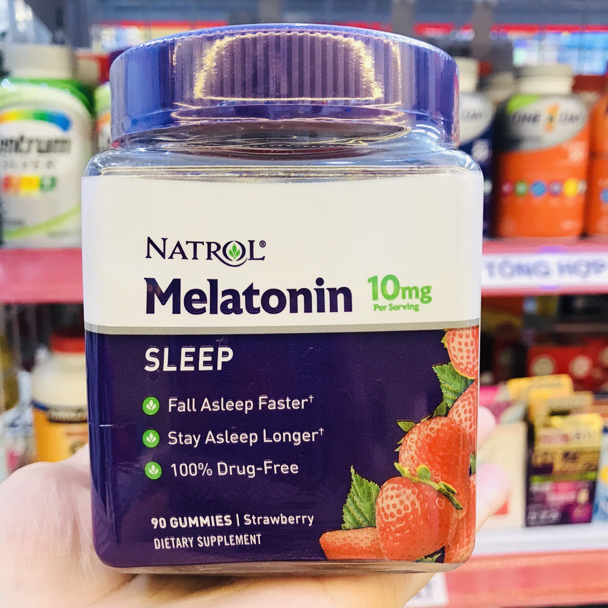 [HCM](Mẫu mới - New) Kẹo Natrol Gummies Melatonin 10mg 90 v