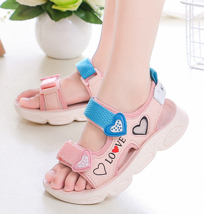 Sandal in hình trái tim cho bé gái dép xăng đan đi học bé gái S0119