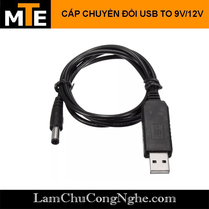 Cáp chuyển đổi điện áp từ cổng USB 5V sang 9V hoặc 12V cho Router Wifi