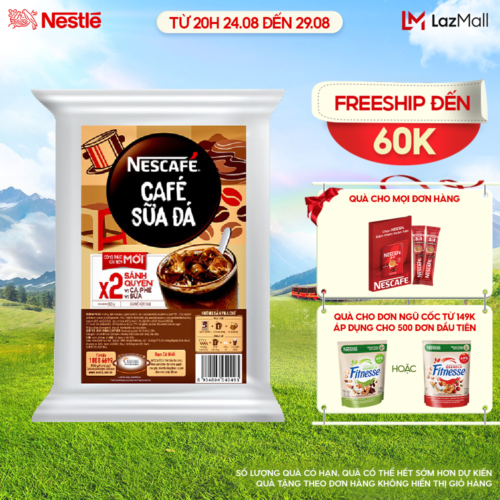 Cà phê hòa tan NESCAFÉ Cà phê sữa đá (bịch 600g)